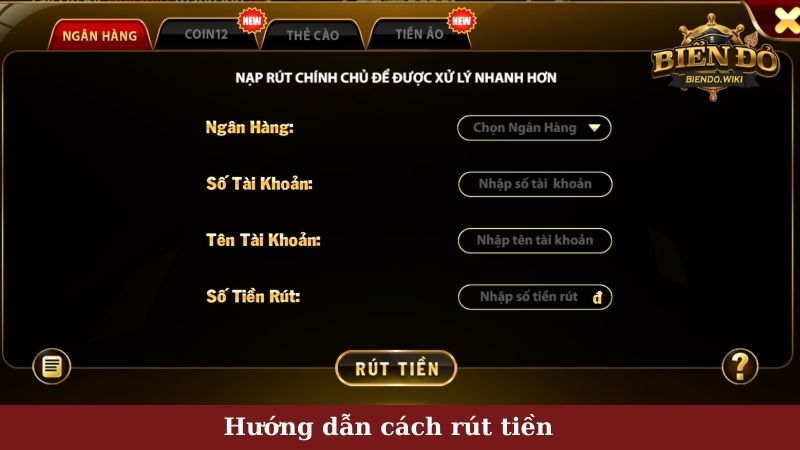 Hướng dẫn cách rút tiền 